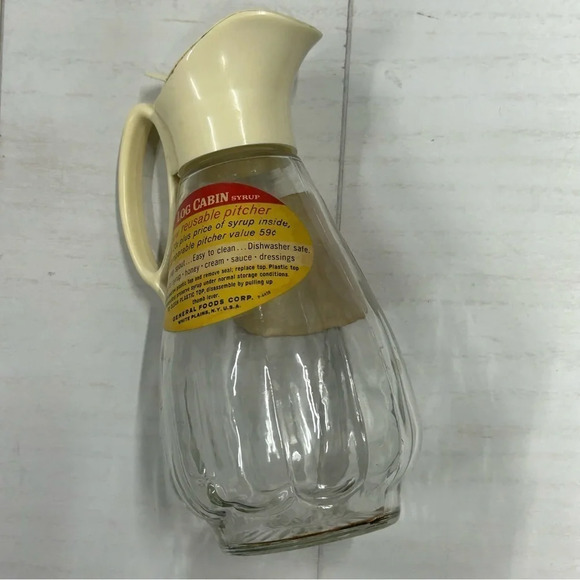 Vintage Log Cabin Syrup Reusable Dispenser General Foods Corp Vintage Condition - Picture 5 of 6